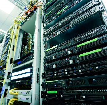 close up of computer servers 