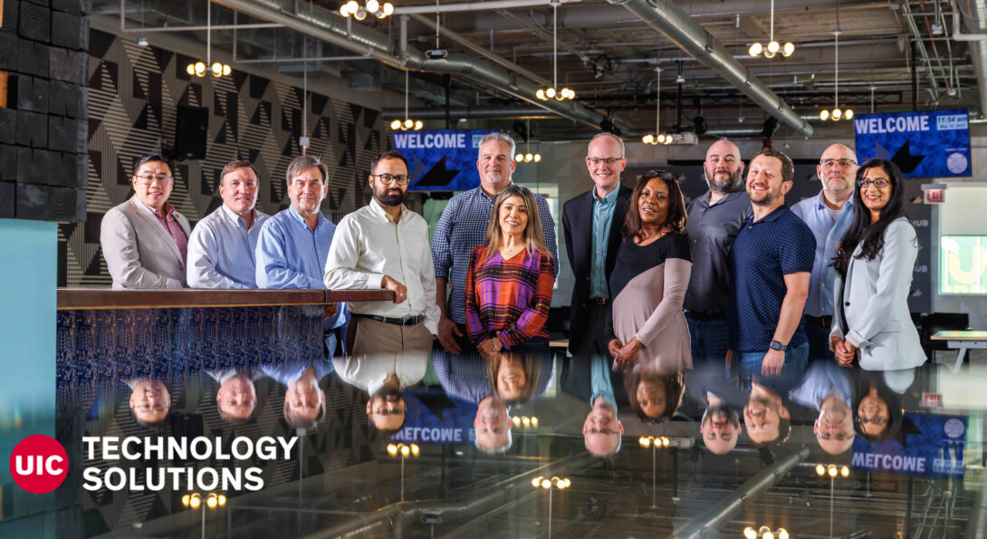 Group photo of UIC CIO, CTO, and Technology Solutions leaders and managers