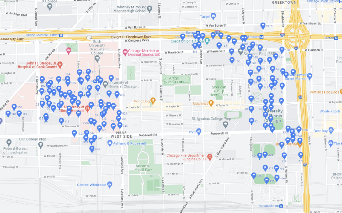 Google Map of UIC Police Security Points