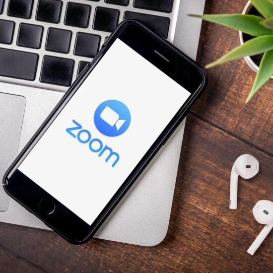 Zoom logo on smartphone