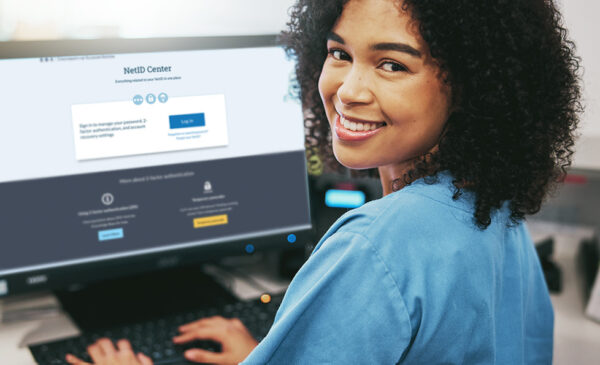 health employee resetting password at NetID center online