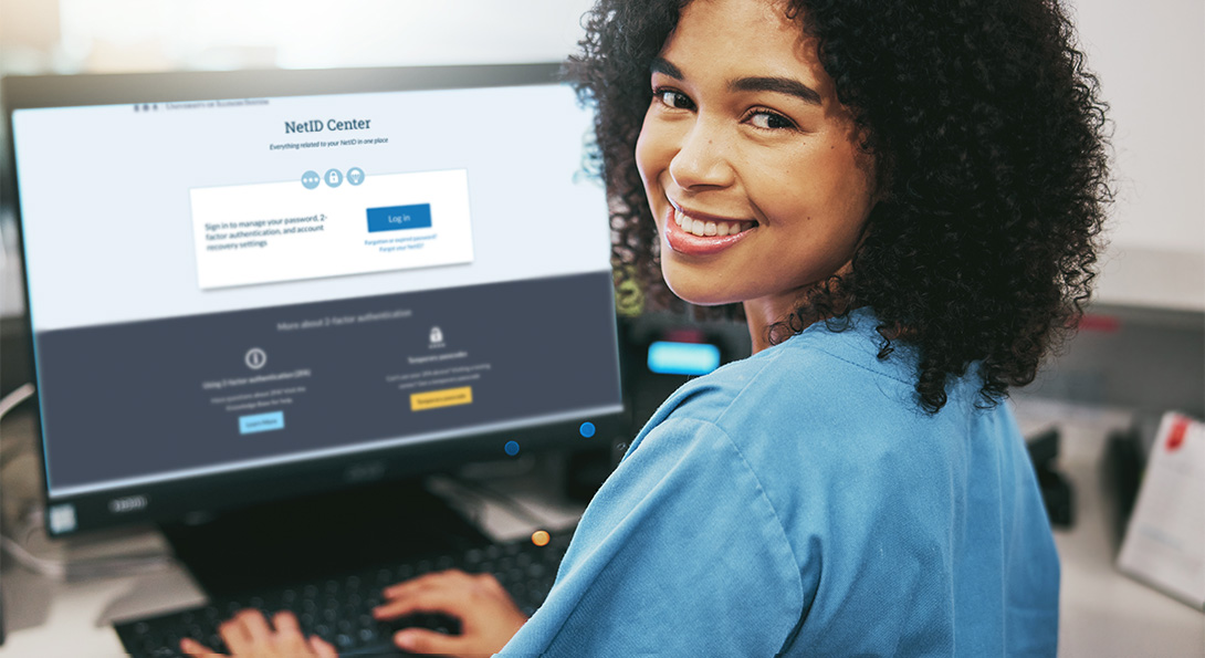 health employee resetting password at NetID center online