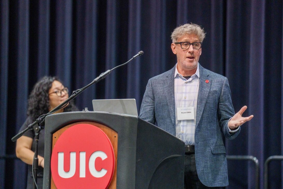 Bryan Libbin, Associate CIO of Academic Technology and Learning Innovation, and Cheryl McKearin, Manager, Academic Technology and Learning Innovation presenting AI Integration in Academia