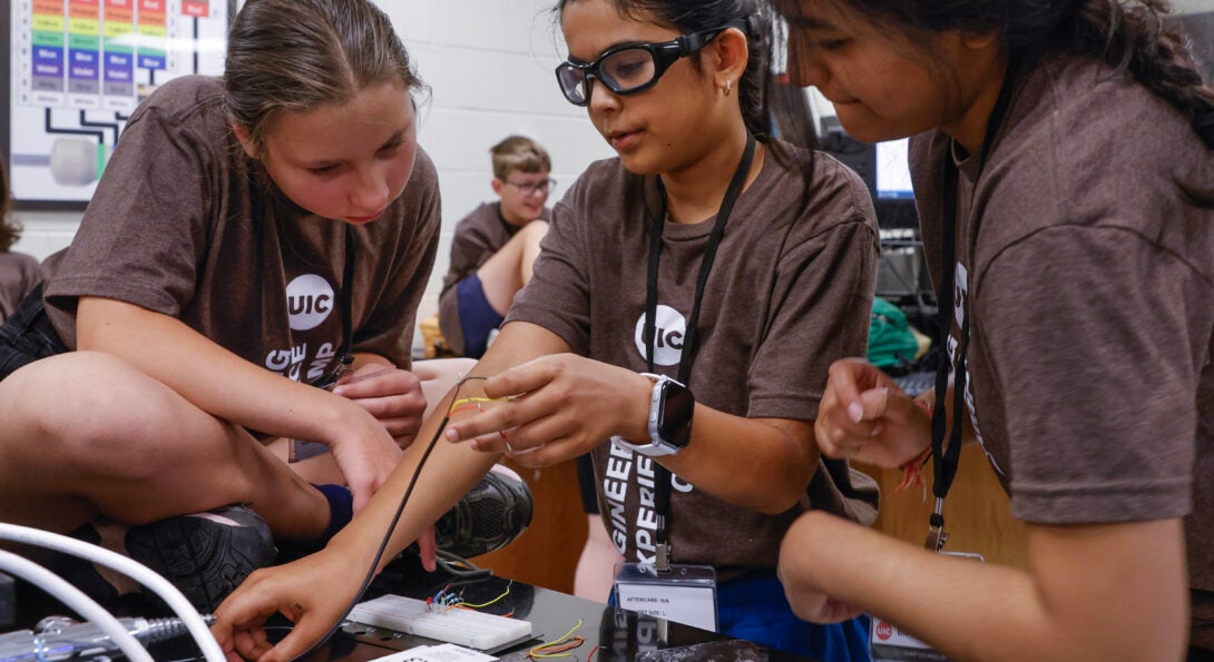 Camp Participants performing engineering task