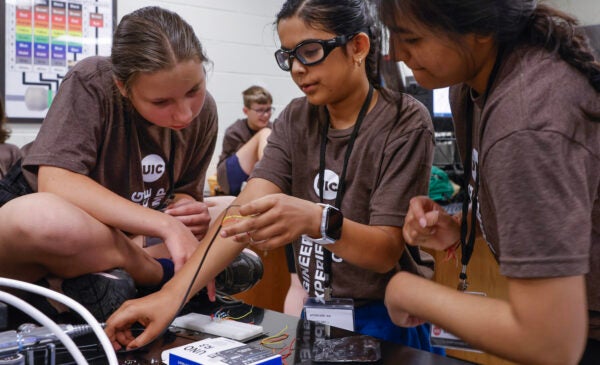 Camp Participants performing engineering task