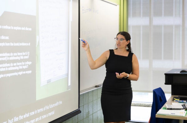 Professor teaching a class