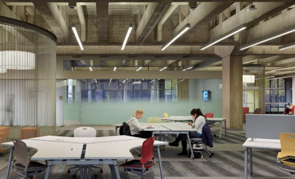 UIC students studying in the Richard Daley Library