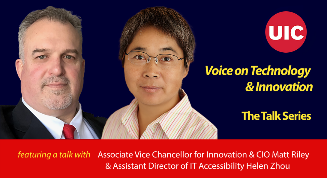 Voice on Technology and Innovation Talk Series Banner featuring Matt Riley & Helen Zhou